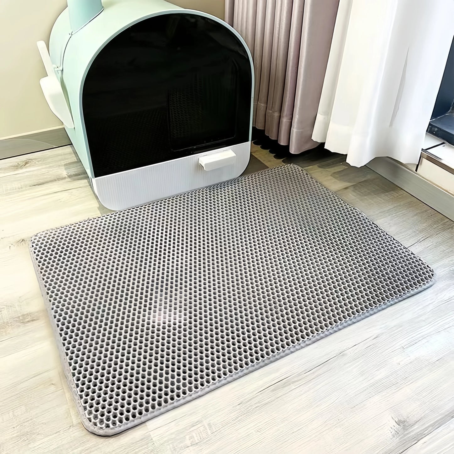 Honeycomb Cat Litter Mat β Large Waterproof Double-Layer EVA Trapping Mat