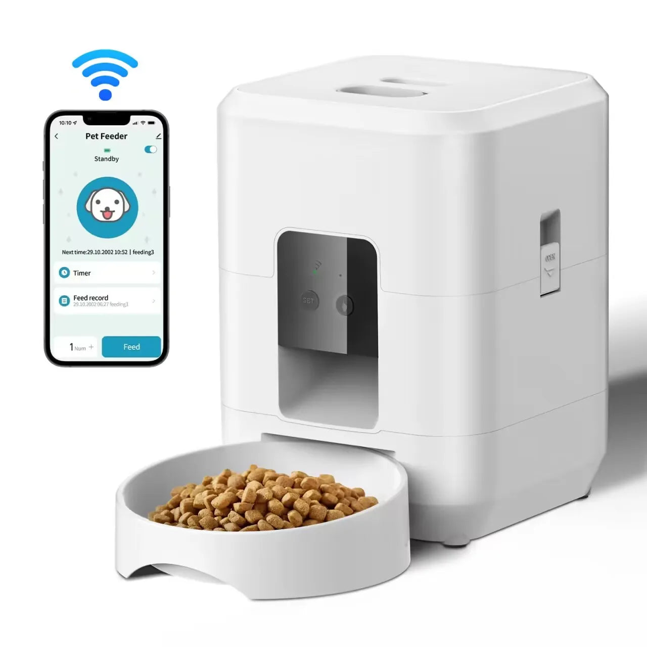 2L Smart Wi-Fi Automatic Pet Feeder – App-Controlled Timed Dispenser for Cats & Dogs